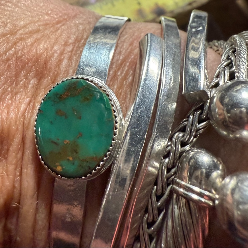 Silver and Turquoise Bracelet sterling silver 95 bracelet